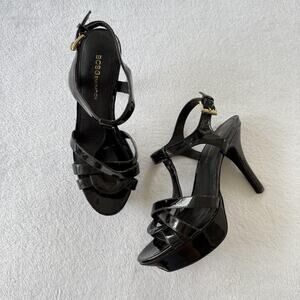 BCBGeneration Sandals Womens Size 6 Black Strappy Platform Stiletto Heel